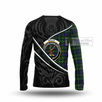 Rollo Tartan Family Crest Long Sleeve T-Shirt Celtic Scottish Thistle Floral