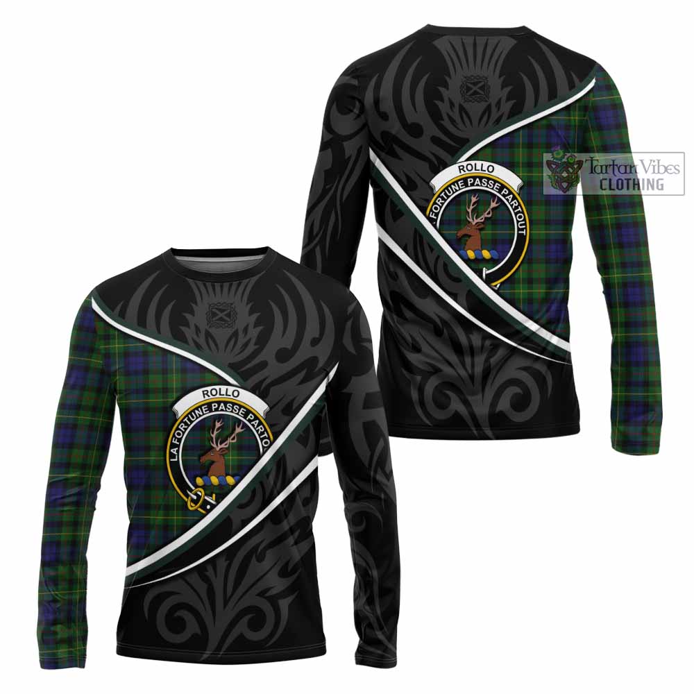 Rollo Tartan Family Crest Long Sleeve T-Shirt Celtic Scottish Thistle Floral - Tartan Vibes Clothing