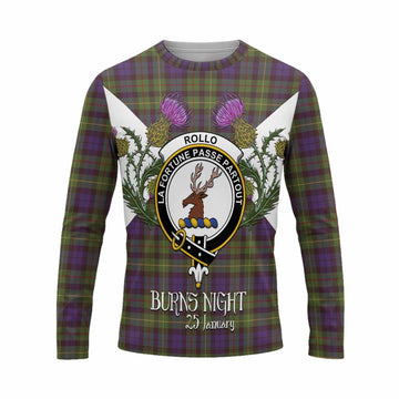 Rollo Tartan Family Crest Long Sleeve T-Shirt Scottish Burns Night Thistle Floral