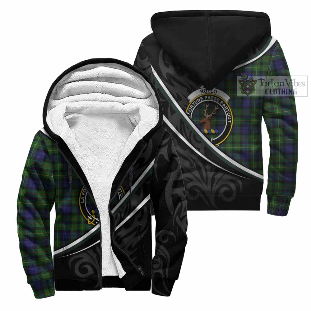 Rollo Tartan Family Crest Sherpa Hoodie Celtic Scottish Thistle Floral - Tartan Vibes Clothing