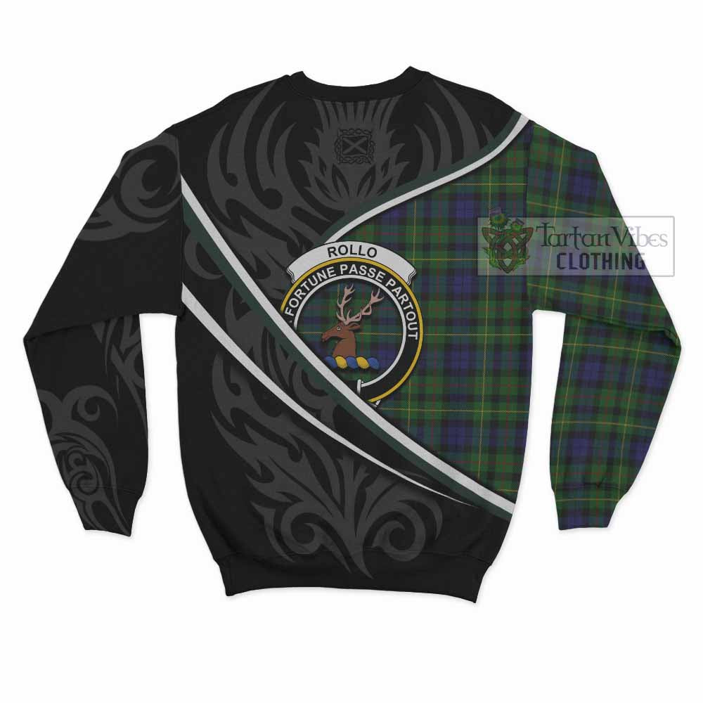 Rollo Tartan Family Crest Sweatshirt Celtic Scottish Thistle Floral - Tartan Vibes Clothing