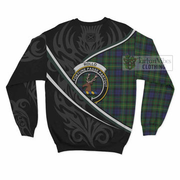 Rollo Tartan Family Crest Sweatshirt Celtic Scottish Thistle Floral