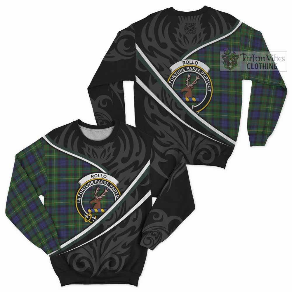 Rollo Tartan Family Crest Sweatshirt Celtic Scottish Thistle Floral - Tartan Vibes Clothing