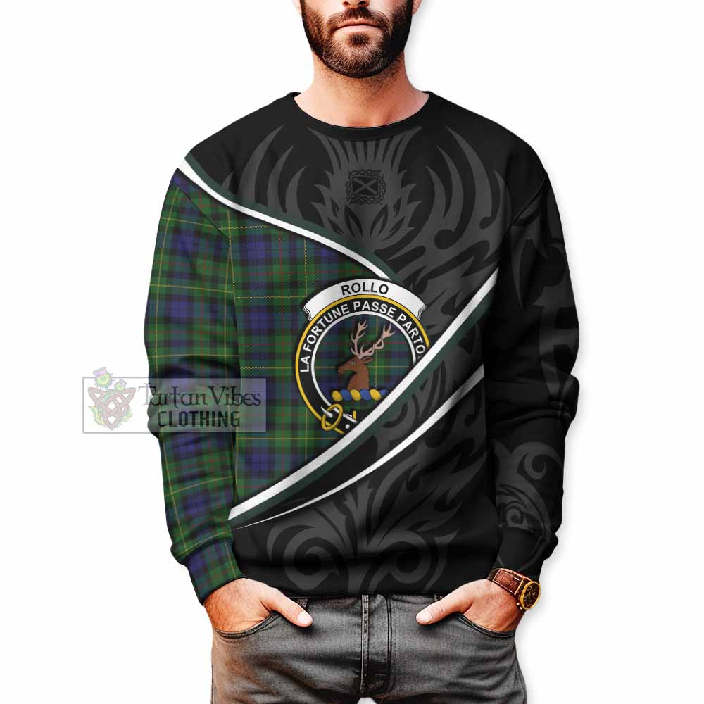 Rollo Tartan Family Crest Sweatshirt Celtic Scottish Thistle Floral - Tartan Vibes Clothing