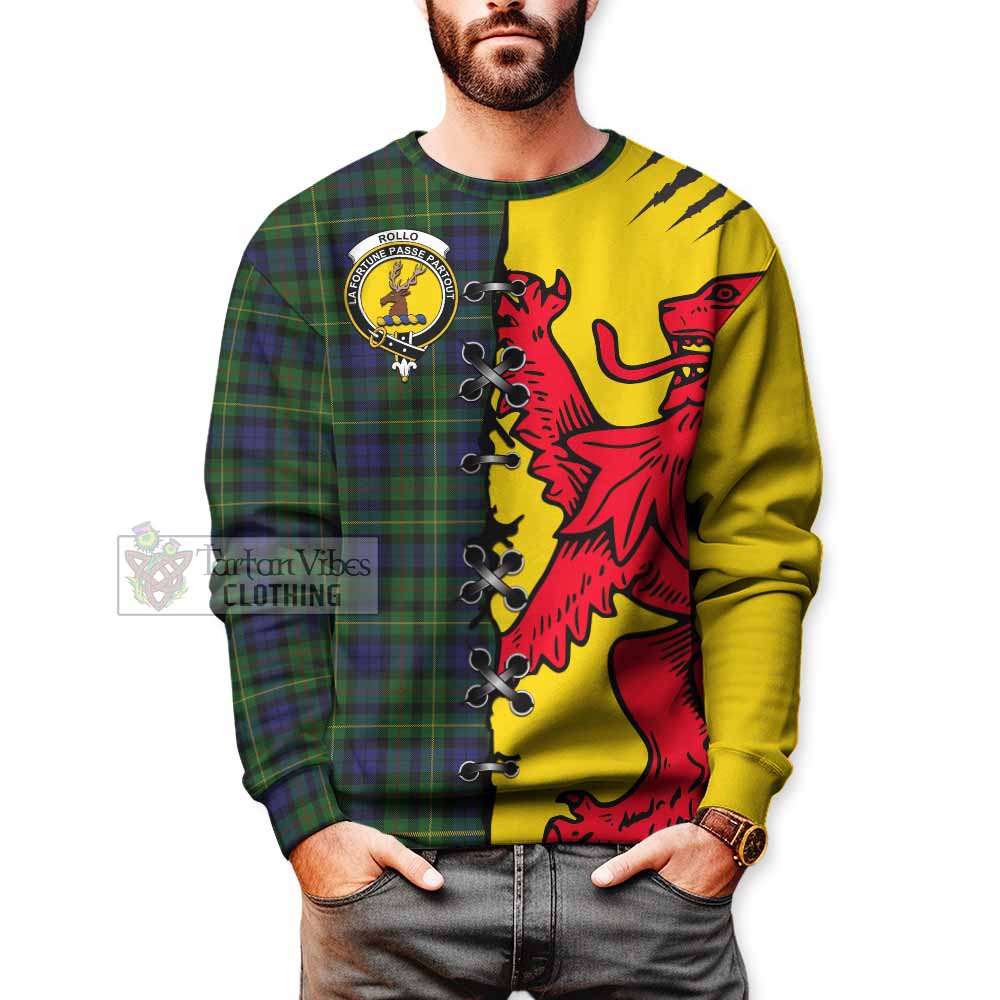 Rollo Tartan Family Crest Sweatshirt Lion Rampant Honor - Tartan Vibes Clothing