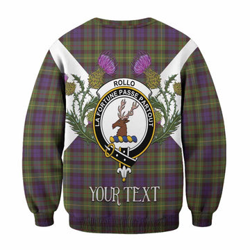 Rollo Tartan Family Crest Sweatshirt Scottish Burns Night Thistle Floral