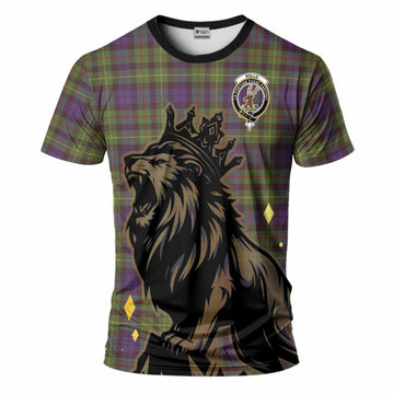 Rollo Tartan Family Crest T-Shirt Crowned Lion Roaring