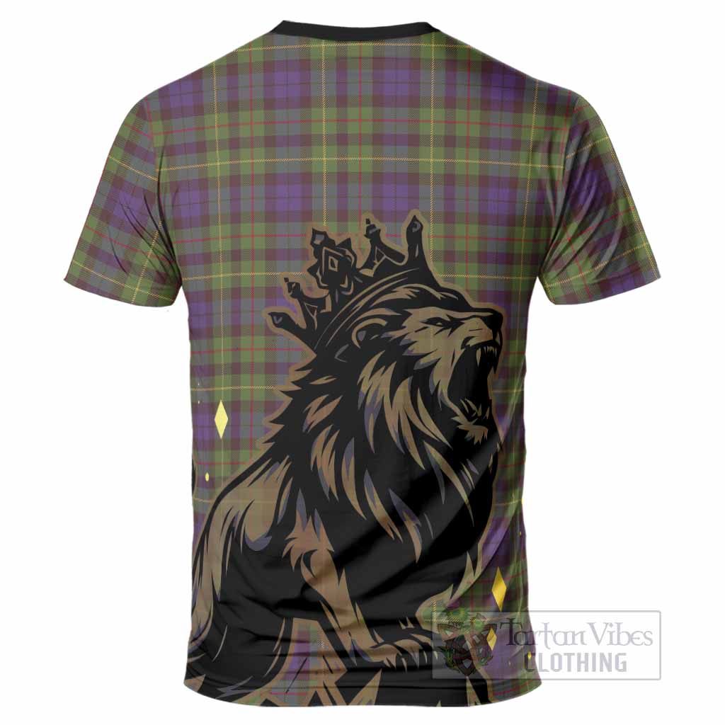 Rollo Tartan Family Crest T-Shirt Crowned Lion Roaring