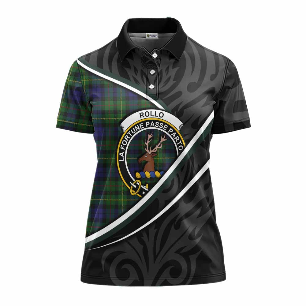 Rollo Tartan Family Crest Women's Polo Shirt Celtic Scottish Thistle Floral - Tartan Vibes Clothing