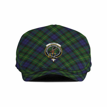 Rollo Tartan Flat Cap, Jeff Cap Cross Style with Family Crest