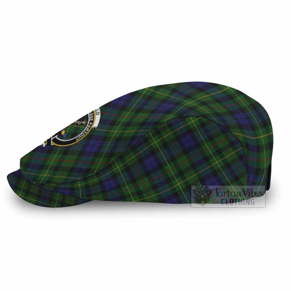 Rollo Tartan Flat Cap, Jeff Cap Cross Style with Family Crest - Tartan Vibes Clothing