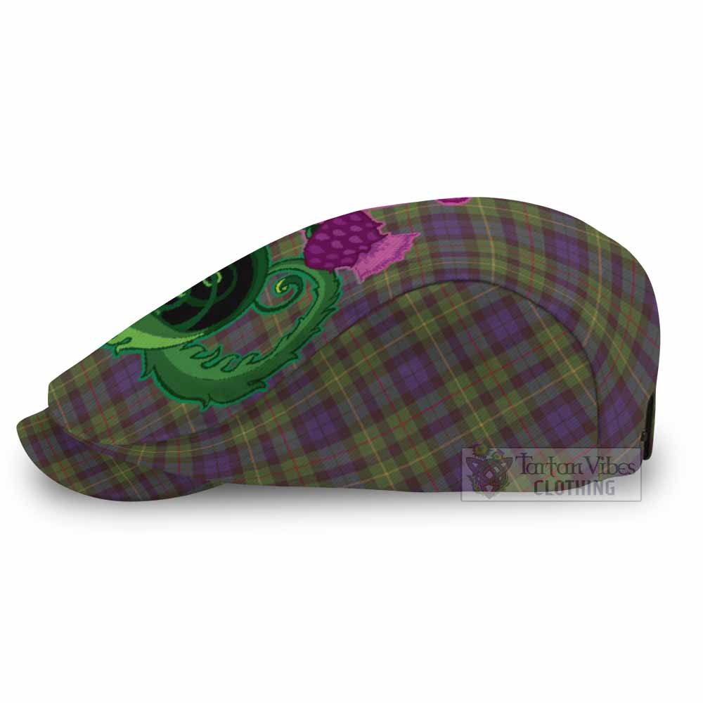 Rollo Tartan Flat Cap, Jeff Cap Traditional Scottish Thistle