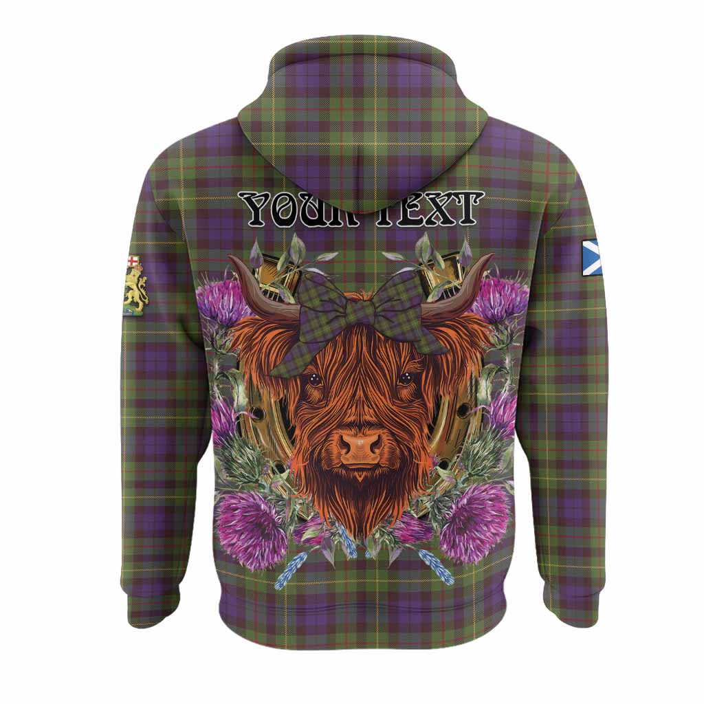 Rollo Tartan Hoodie Scottish Thistle Heilan Coo