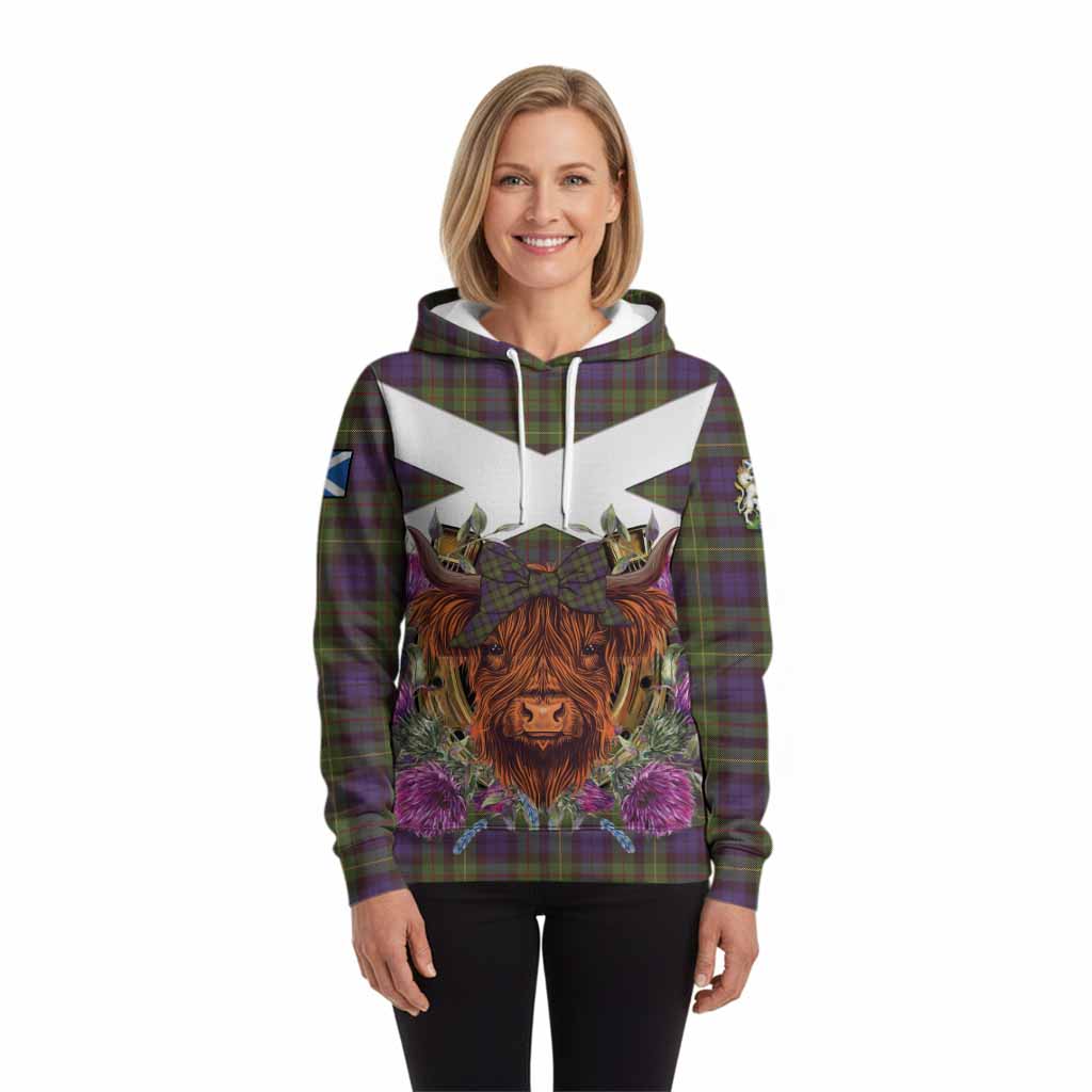 Rollo Tartan Hoodie Scottish Thistle Heilan Coo