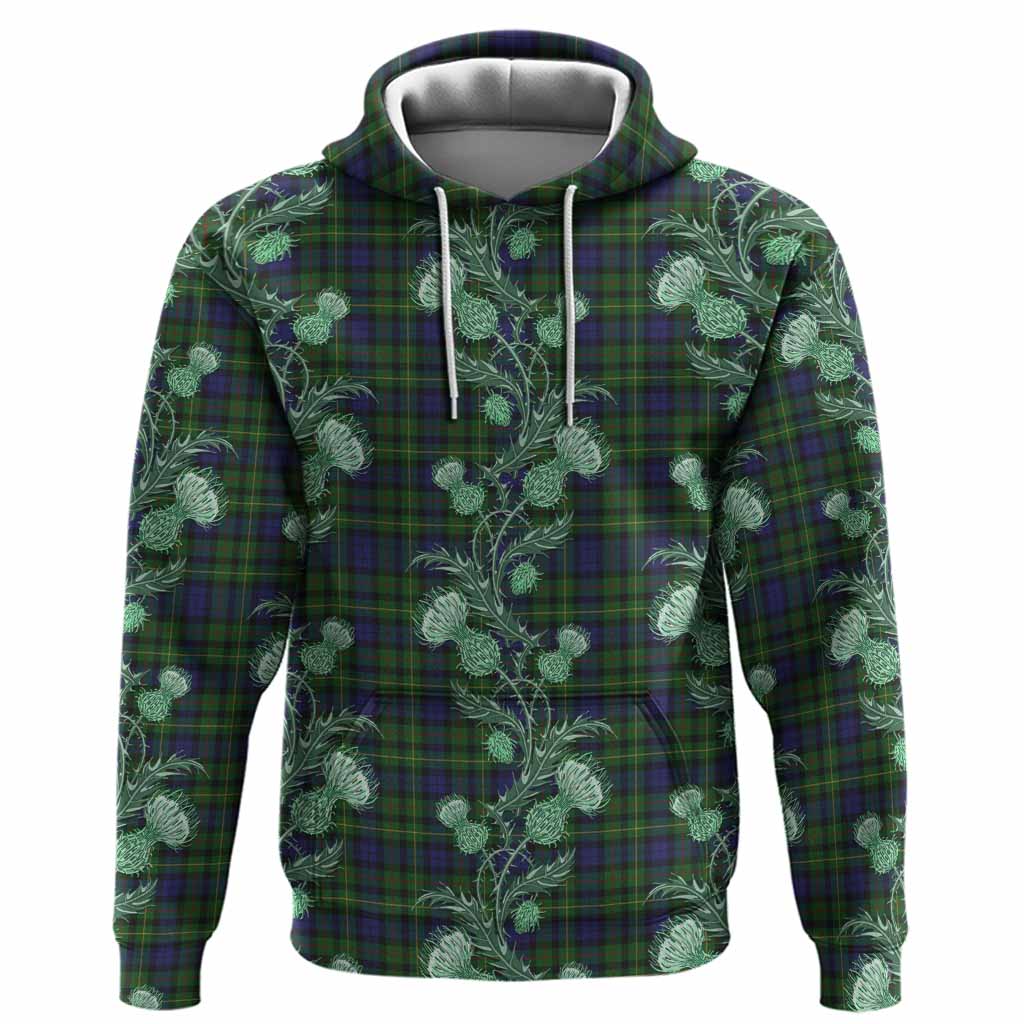Rollo Tartan Hoodie Seamless Scottish Thistle Flowers