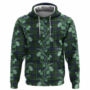 Rollo Tartan Hoodie Seamless Scottish Thistle Flowers