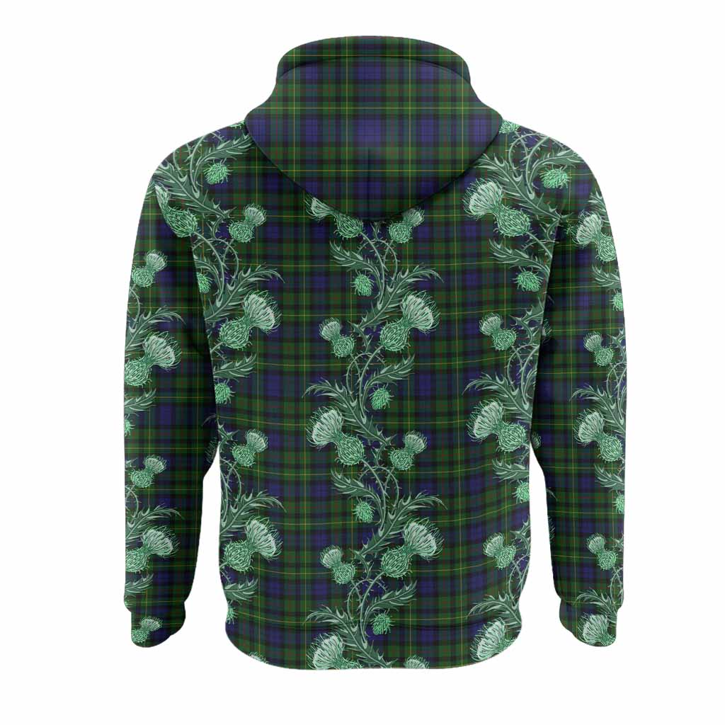 Rollo Tartan Hoodie Seamless Scottish Thistle Flowers