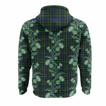 Rollo Tartan Hoodie Seamless Scottish Thistle Flowers