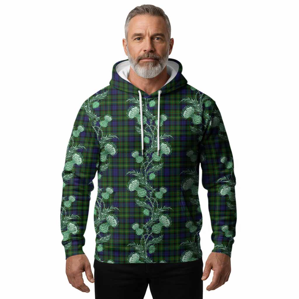 Rollo Tartan Hoodie Seamless Scottish Thistle Flowers