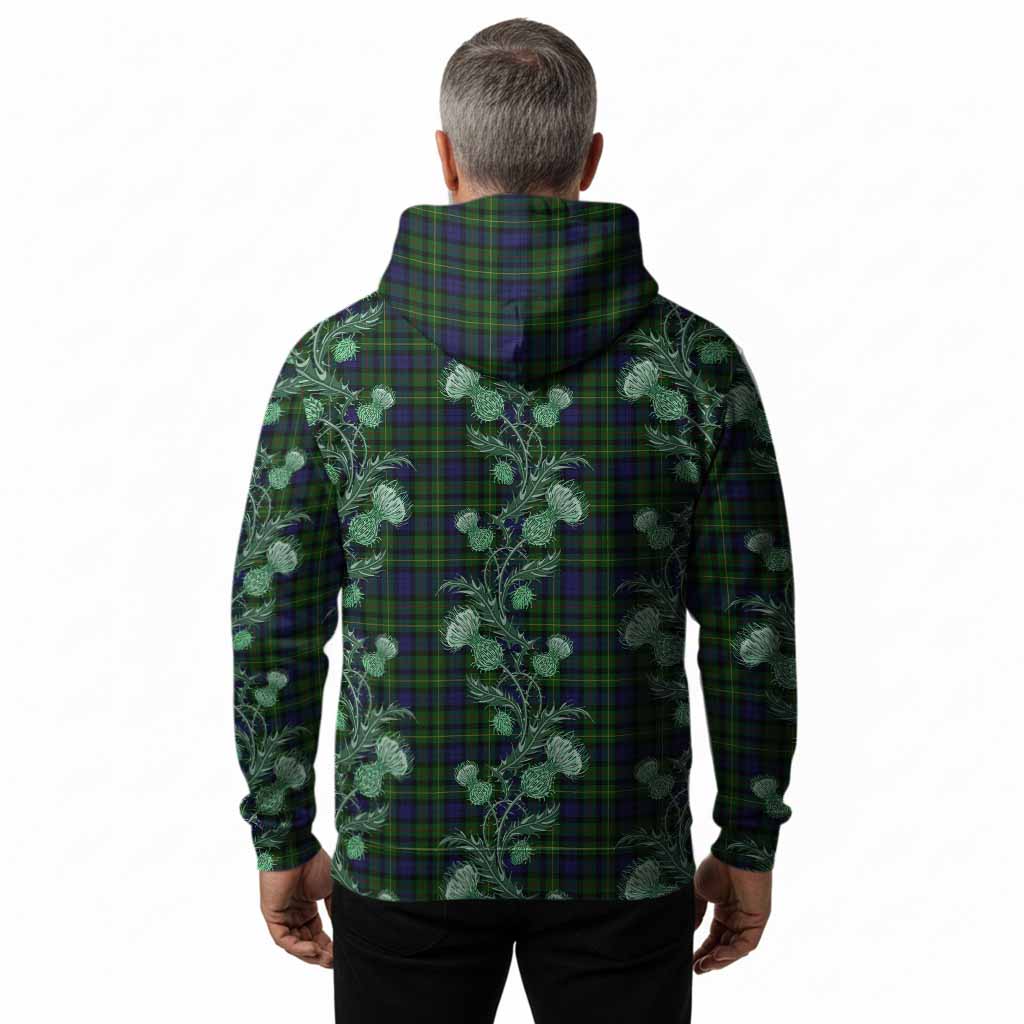 Rollo Tartan Hoodie Seamless Scottish Thistle Flowers
