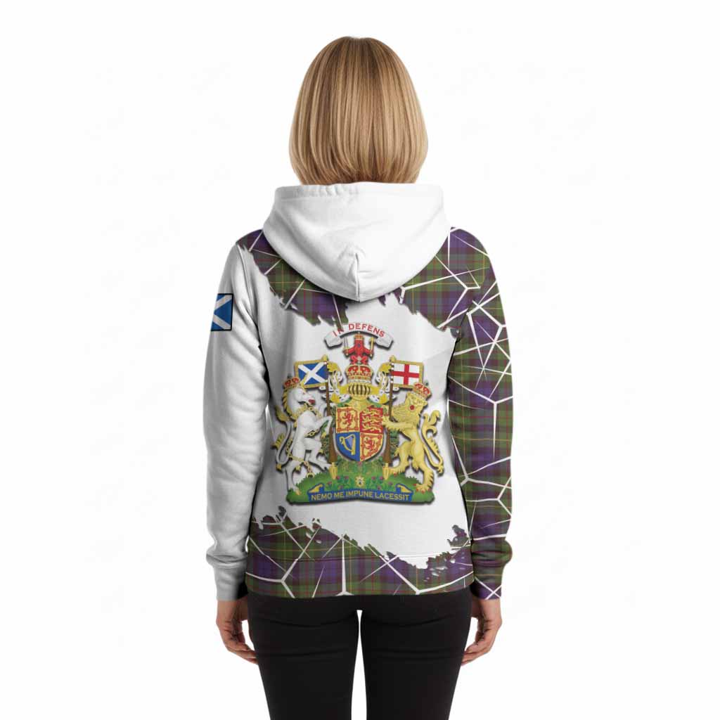 Rollo Tartan Hoodie with Family Crest and Lion Rampant Grunge Style