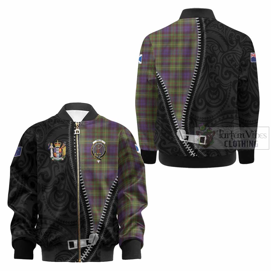 Rollo Tartan Kid Bomber Jacket New Zealand Pattern Unique Zipper Stylized