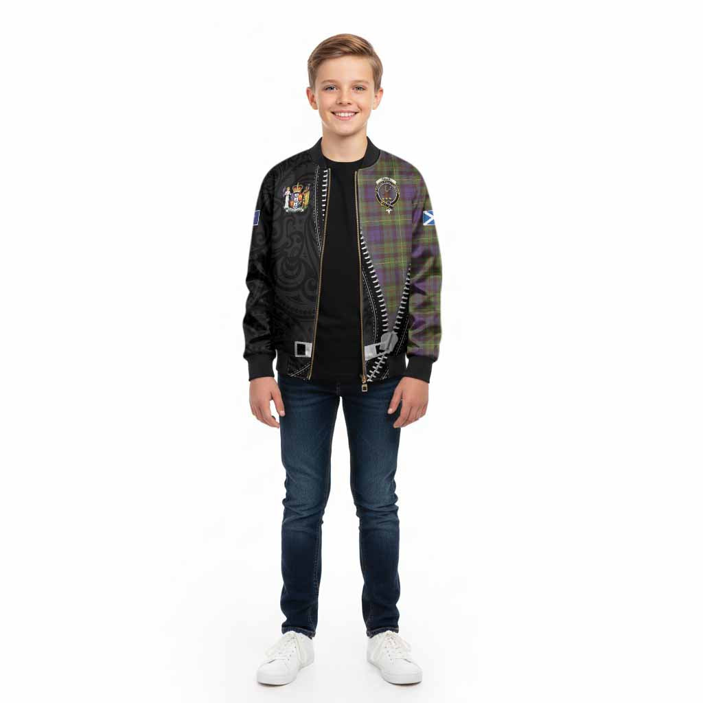 Rollo Tartan Kid Bomber Jacket New Zealand Pattern Unique Zipper Stylized