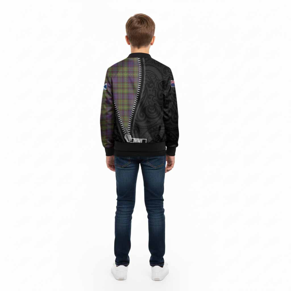Rollo Tartan Kid Bomber Jacket New Zealand Pattern Unique Zipper Stylized