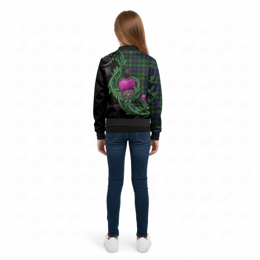 Rollo Tartan Kid Bomber Jacket Resilient Scottish Thistle - Tartan Vibes Clothing