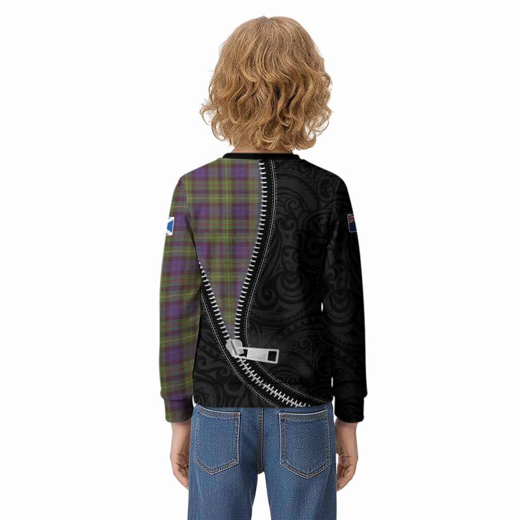 Rollo Tartan Kid Knitted Sweatshirt New Zealand Pattern Unique Zipper Stylized