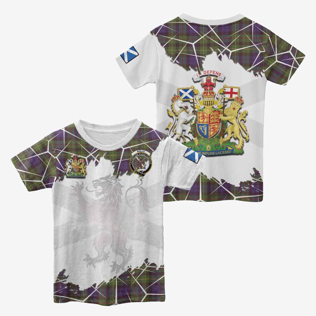 Rollo Tartan Kid T-shirt with Family Crest and Lion Rampant Grunge Style
