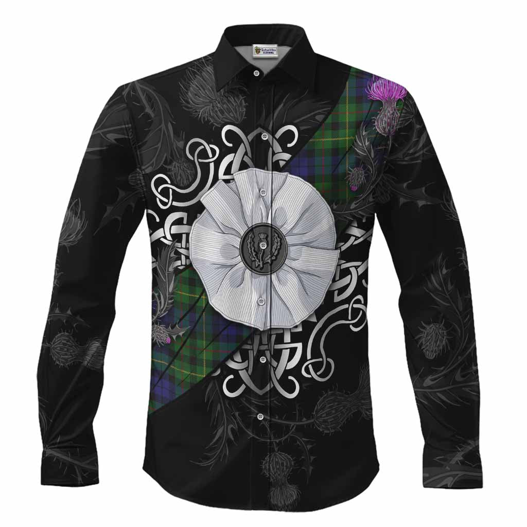 Rollo Tartan Long Sleeve Button Shirts Jacobite White Rose Men's Shirt S - Tartan Vibes Clothing