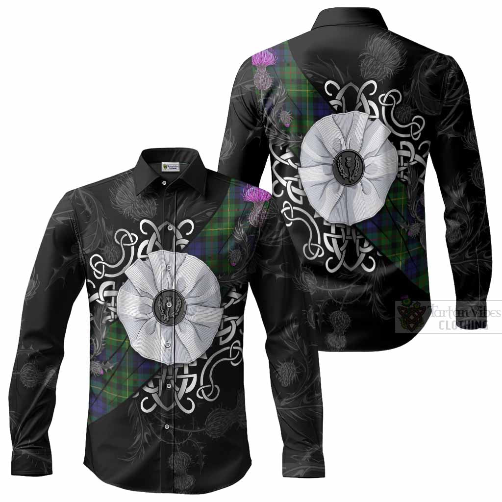 Rollo Tartan Long Sleeve Button Shirts Jacobite White Rose Men's Shirt - Tartan Vibes Clothing