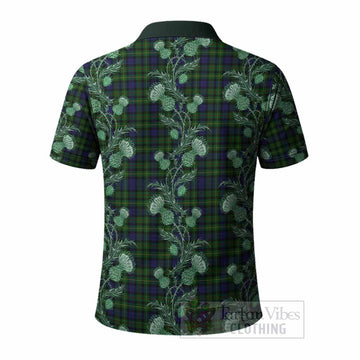 Rollo Tartan Polo Shirt Seamless Scottish Thistle Flowers