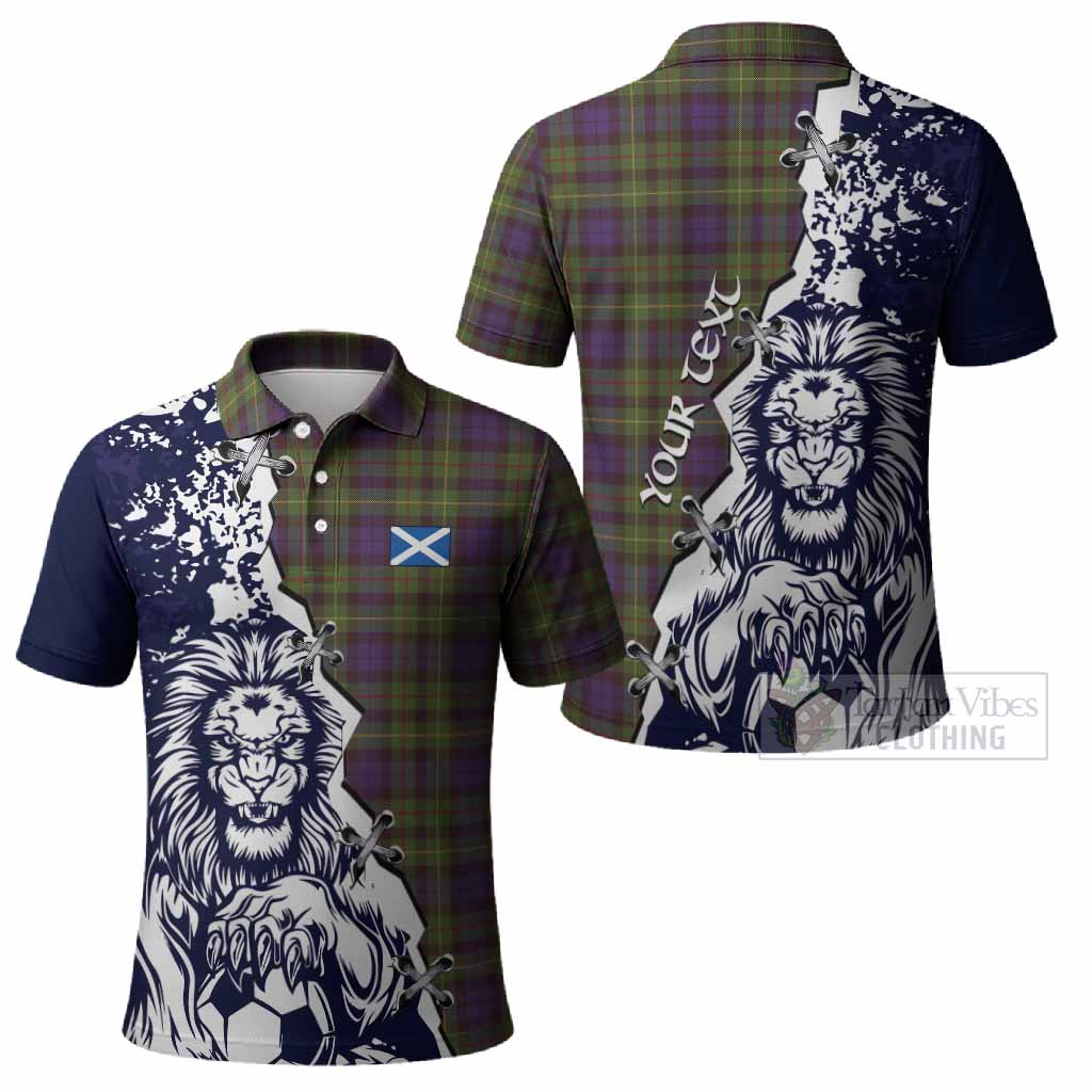 Rollo Tartan Scottish Polo Shirt Angry Lion With Soccer Ball Style