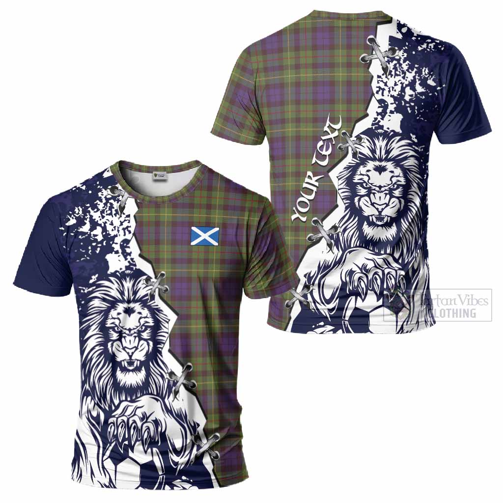 Rollo Tartan Scottish T-Shirt Angry Lion With Soccer Ball Style