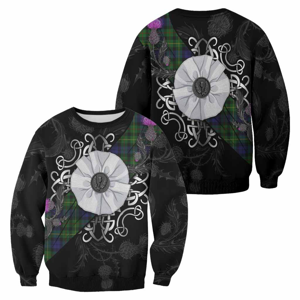 Rollo Tartan Sweatshirt Jacobite White Rose - Tartan Vibes Clothing