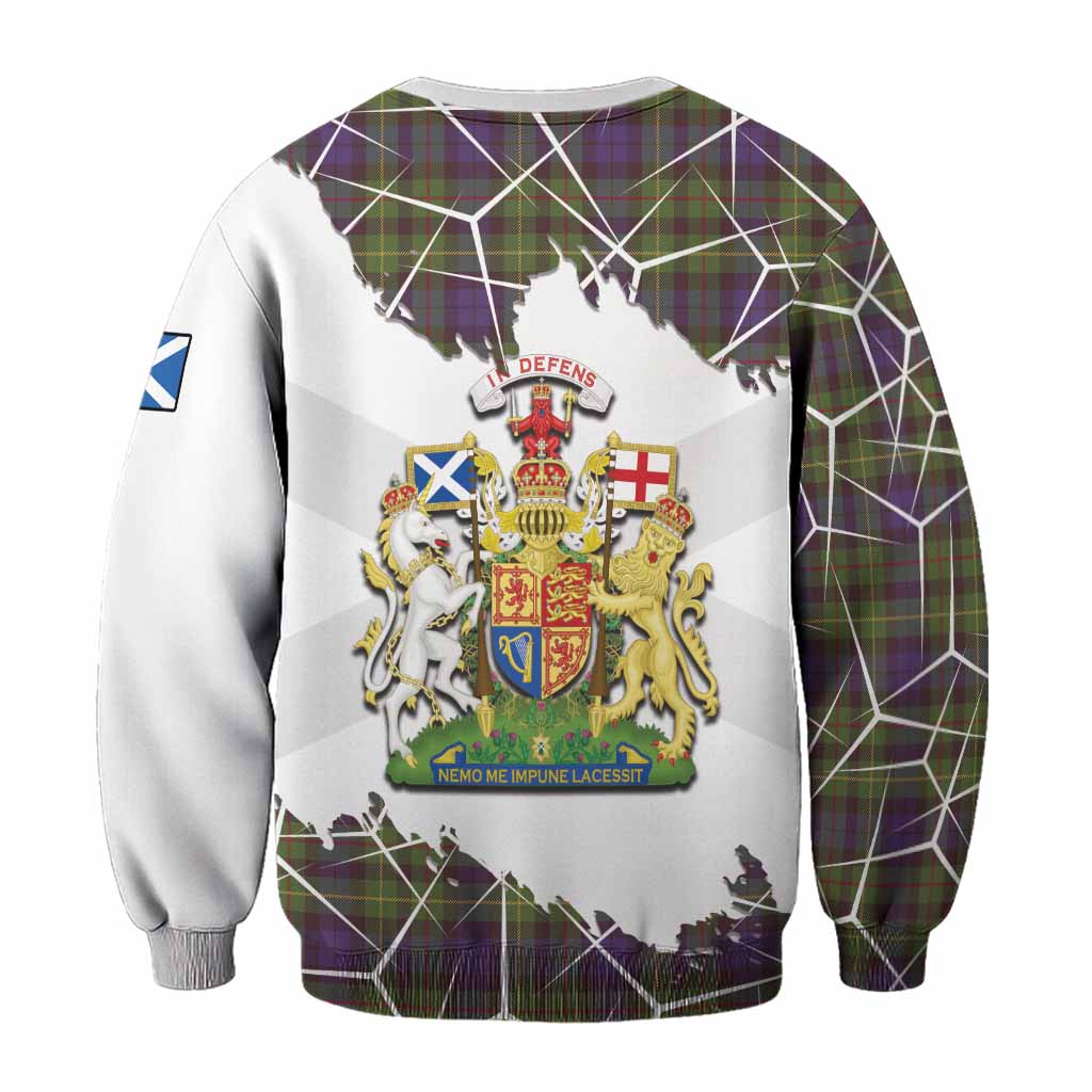 Rollo Tartan Sweatshirt with Family Crest and Lion Rampant Grunge Style