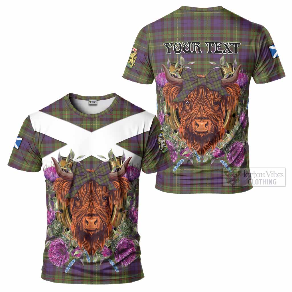 Rollo Tartan T-Shirt Scottish Thistle Heilan Coo
