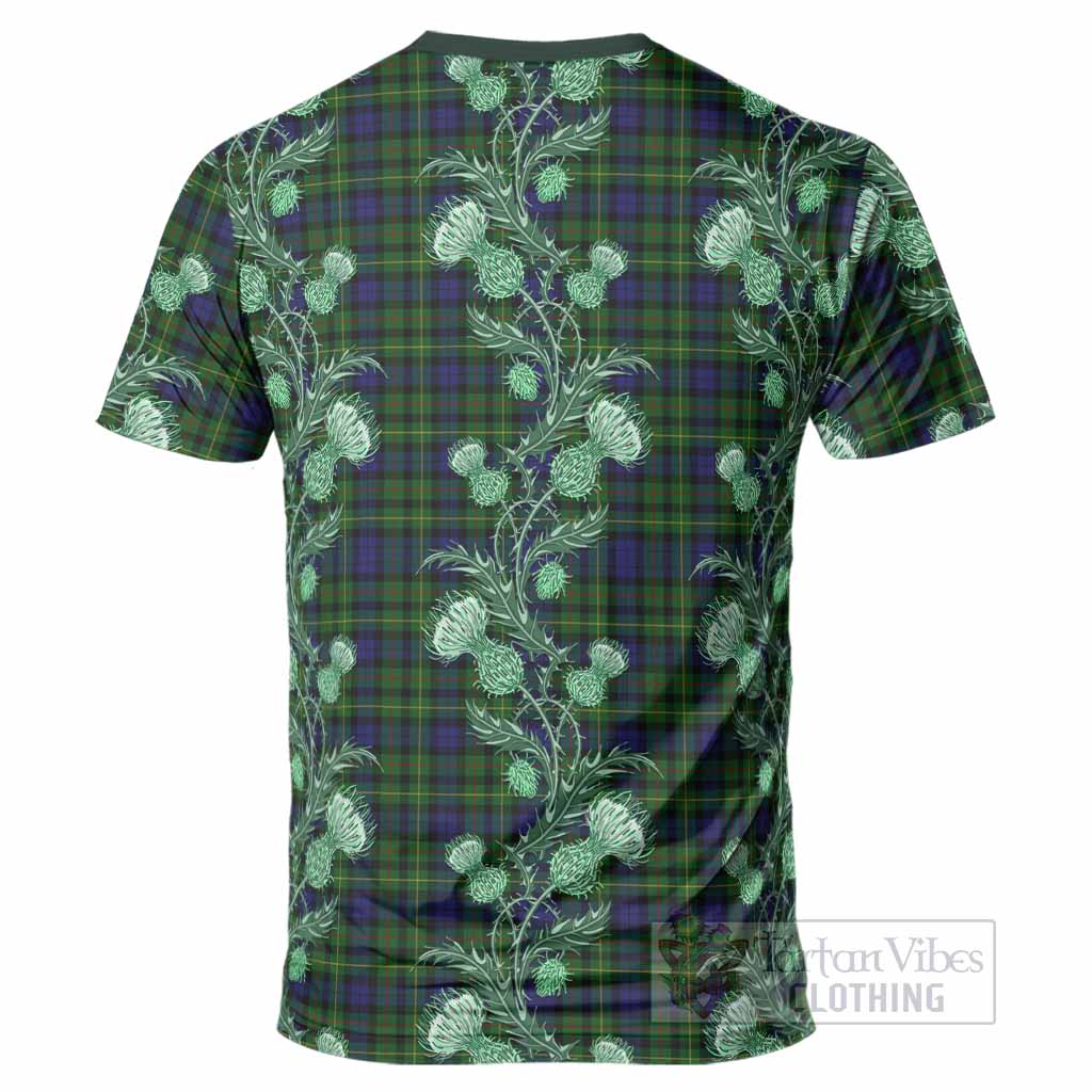 Rollo Tartan T-Shirt Seamless Scottish Thistle Flowers
