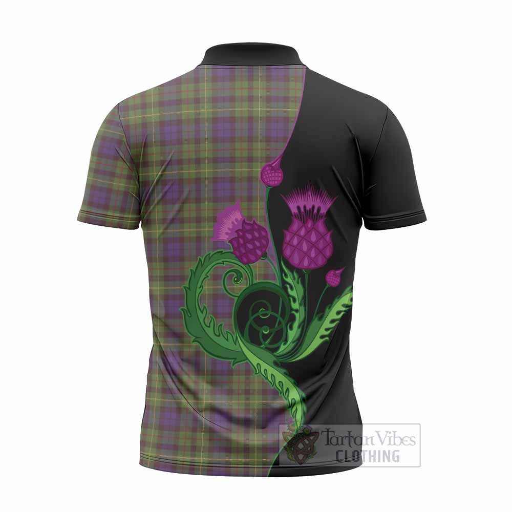 Rollo Tartan Zipper Polo Shirt Traditional Scottish Thistle