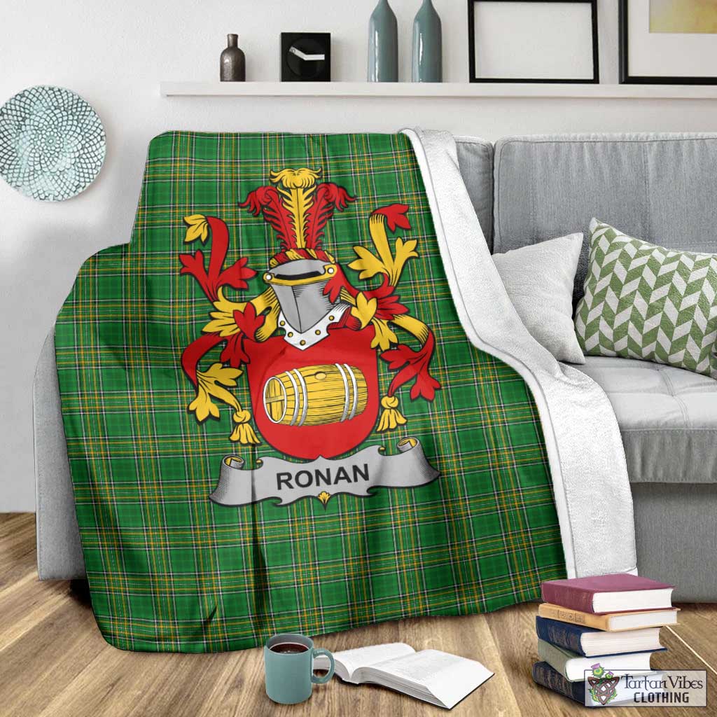 Ronan Irish Clan Tartan Blanket with Coat of Arms - Tartan Vibes Clothing