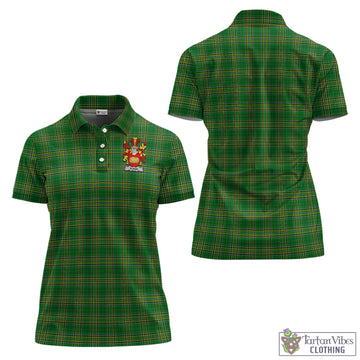 Ronan Ireland Clan Tartan Women's Polo Shirt with Coat of Arms