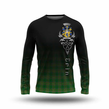 Tartan Vibes Clothing Roney Irish Clan Long Sleeve T-Shirt with Coat of Arms Erin Go Bragh Celtic Inspired