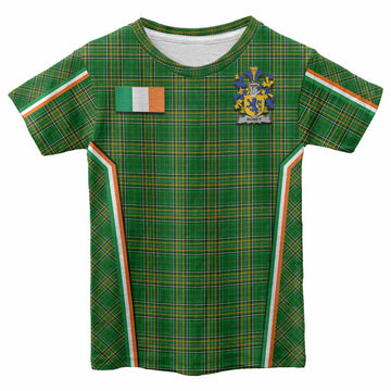 Roney Irish Clan Coat of Arm Tartan Kid T-shirt Flag Style