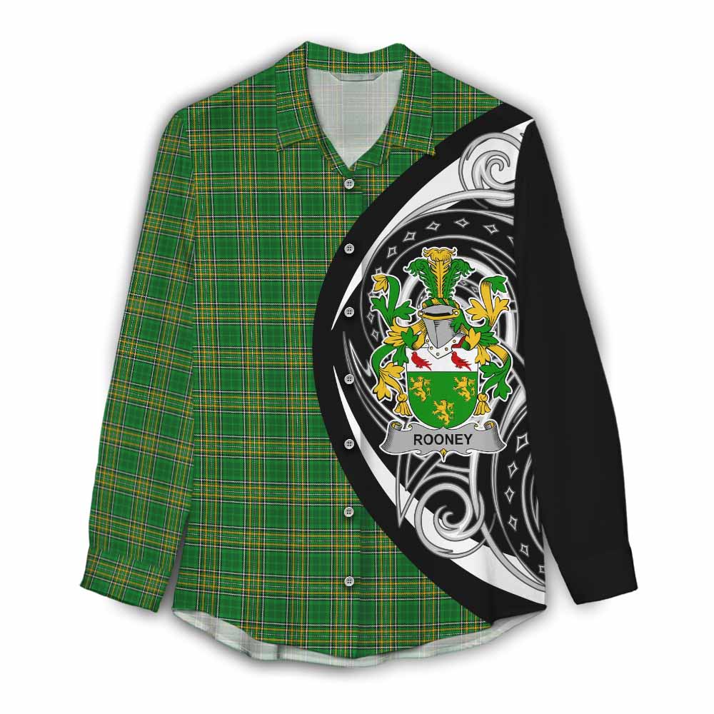 Tartan Vibes Clothing Rooney Irish Clan Women's Casual Shirt Celtic Circle Style