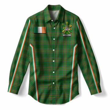 Rooney Irish Clan Coat of Arm Tartan Women Casual Shirt Flag Style