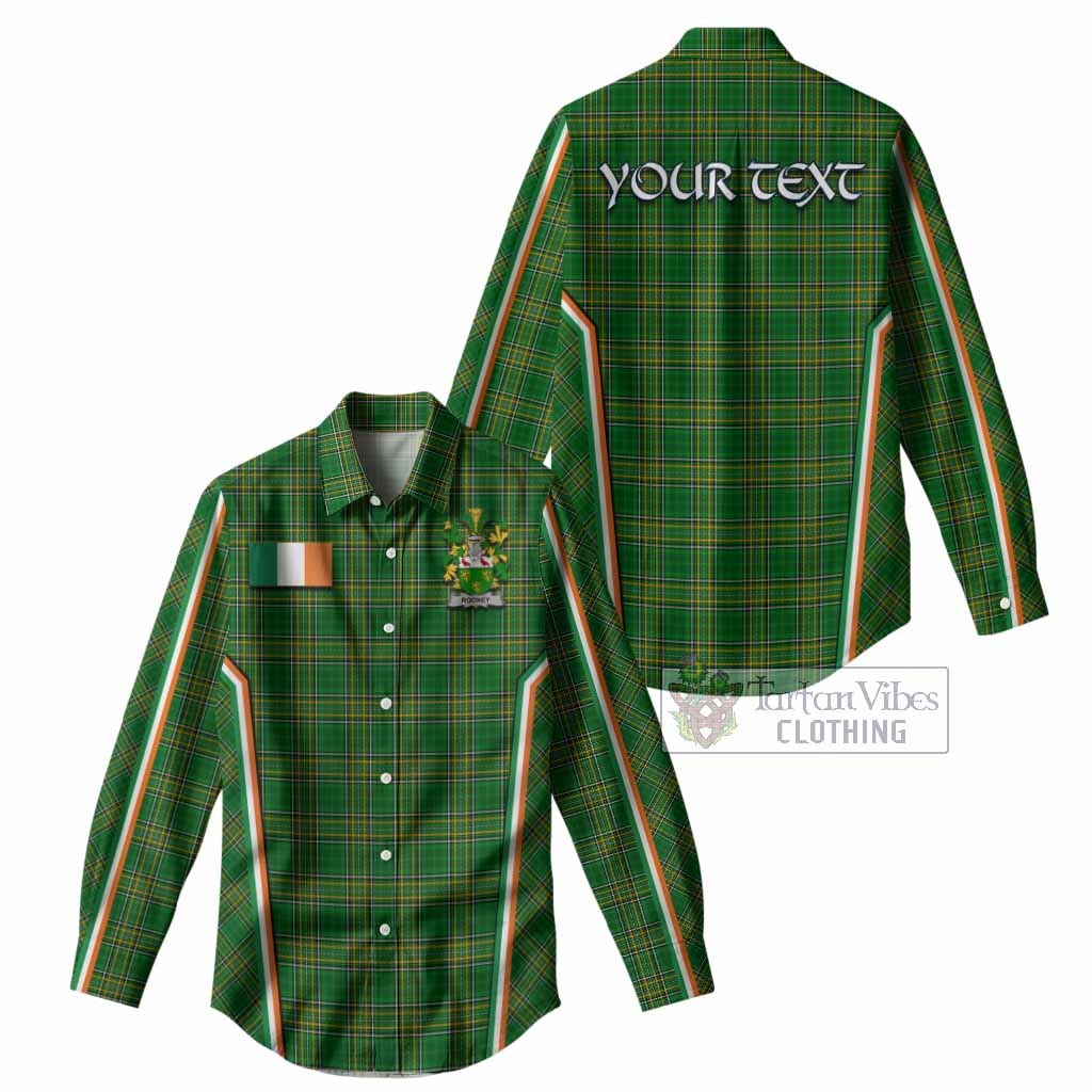 Rooney Irish Clan Coat of Arm Tartan Women Casual Shirt Flag Style