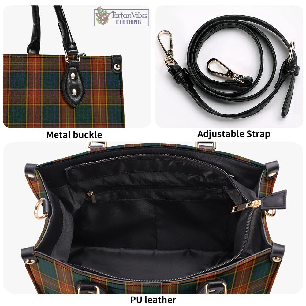 Roscommon County Ireland Tartan Luxury Leather Handbags - Tartan Vibes Clothing