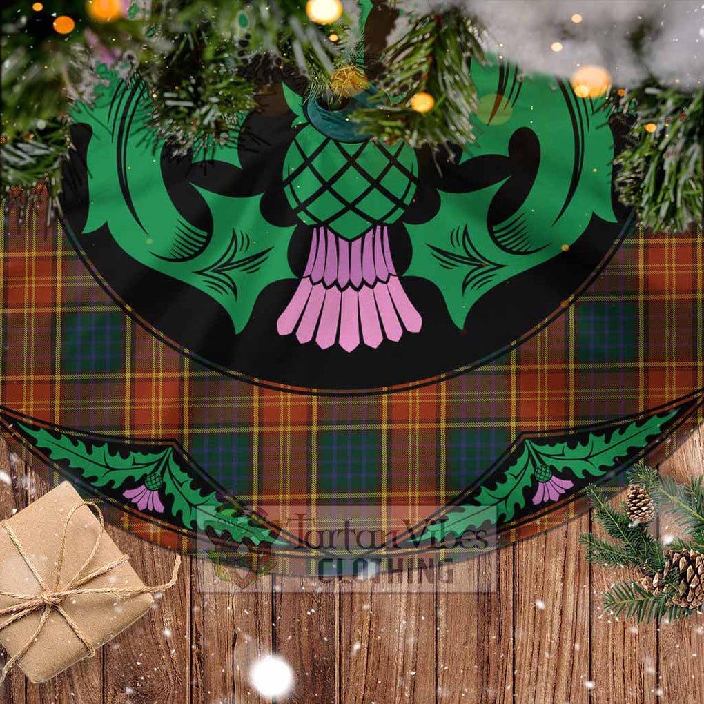 Roscommon County Ireland Tartan Christmas Tree Skirt Scottish Thistle Style - Tartan Vibes Clothing